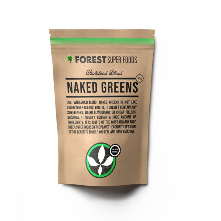 Mini Naked Greens Powder by Forest Super Foods with five potent certified organic green superfoods and no fillers